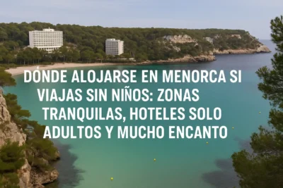 donde alojarse en menorca sin niños