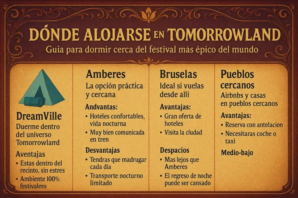 donde alojarse en tomorrowland